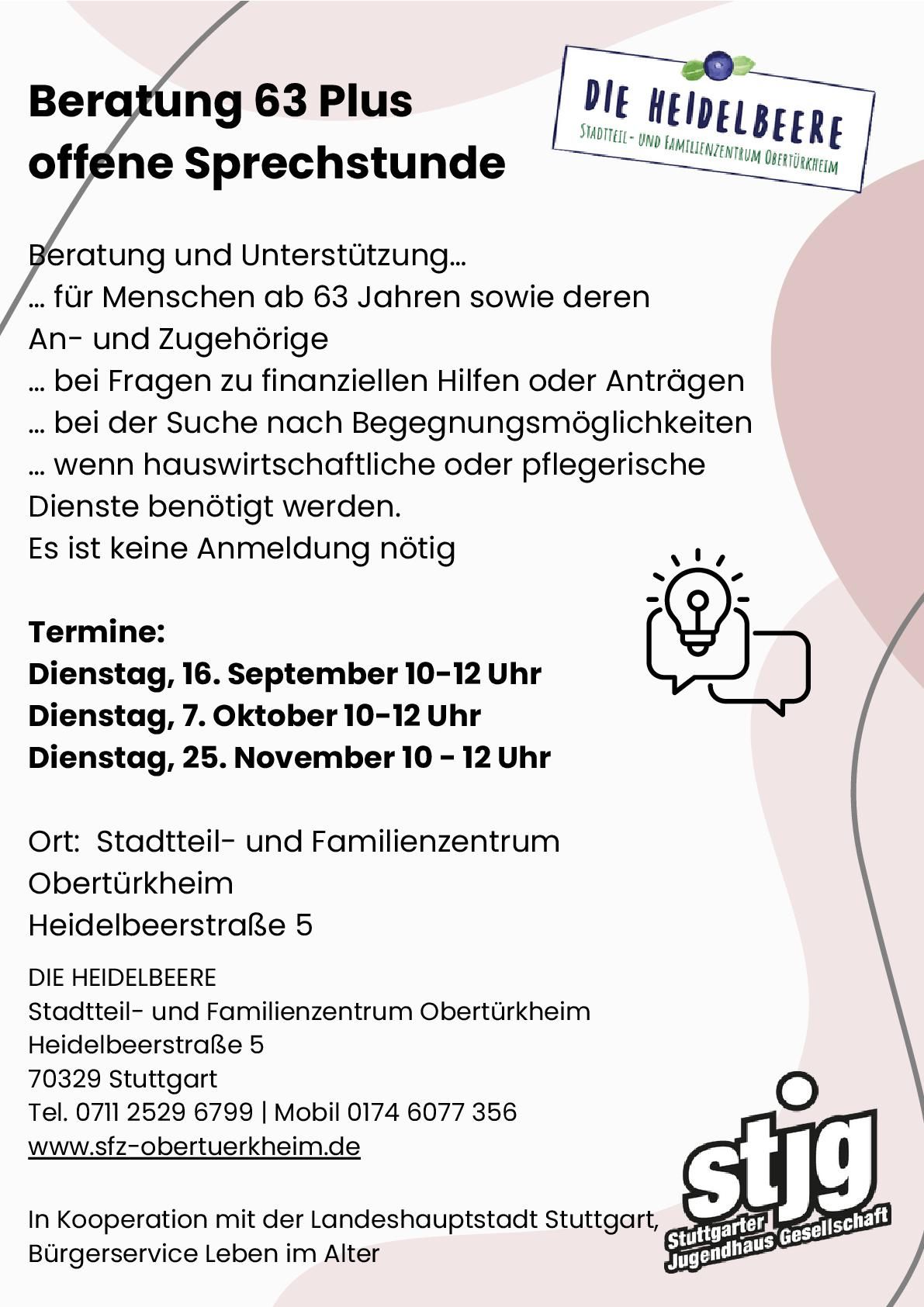 Der Flyer für die jeweilige Veranstaltung mit Datum und Kurzbeschreibung