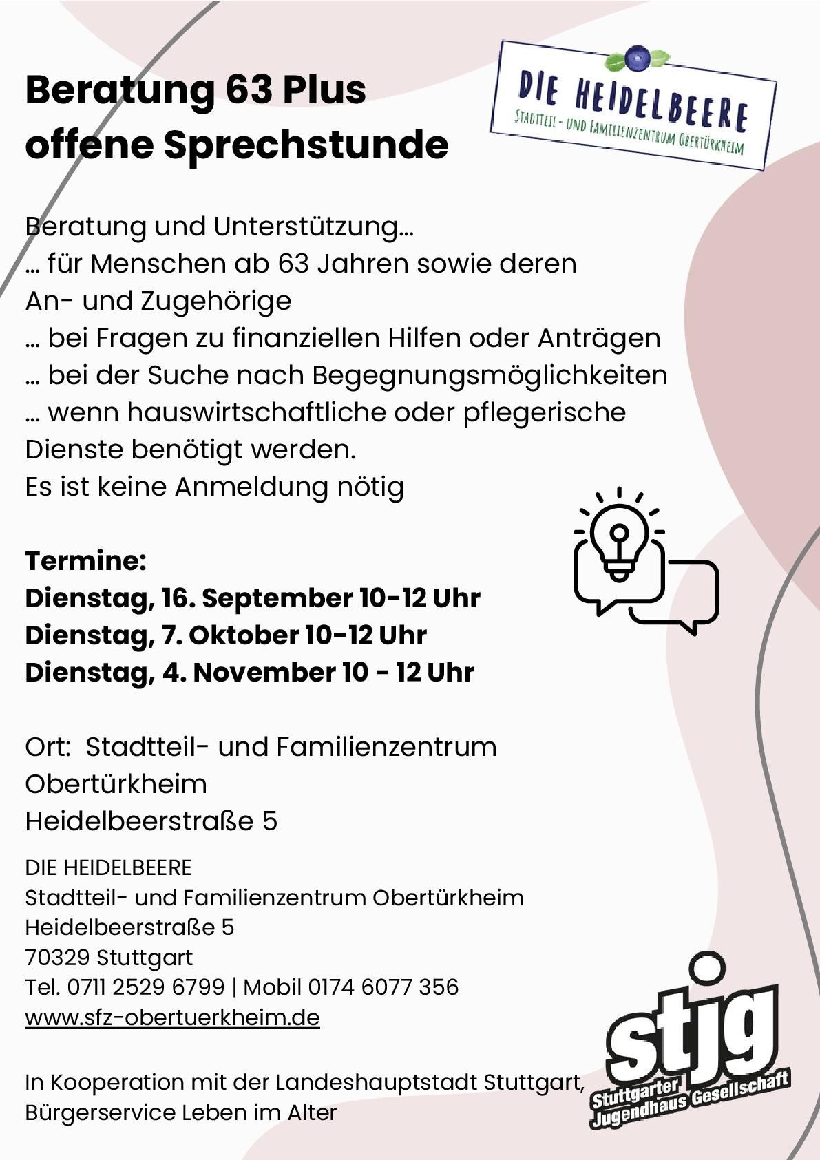 Der Flyer für die jeweilige Veranstaltung mit Datum und Kurzbeschreibung